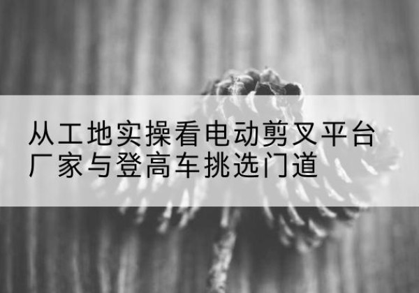 苏州电动剪叉升降平台厂家-从工地实操看电动剪叉平台厂家与登高车挑选门道